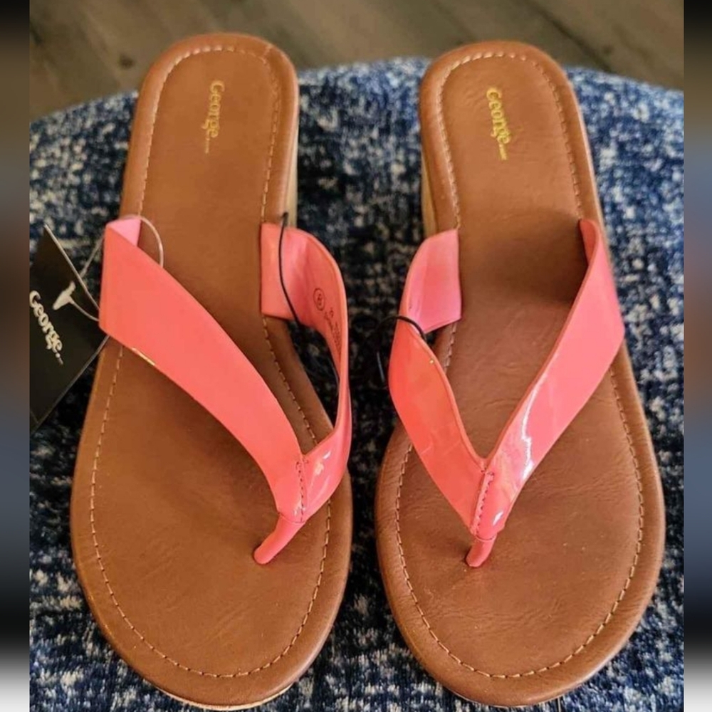 Ladies George Brand Wedge Sandals